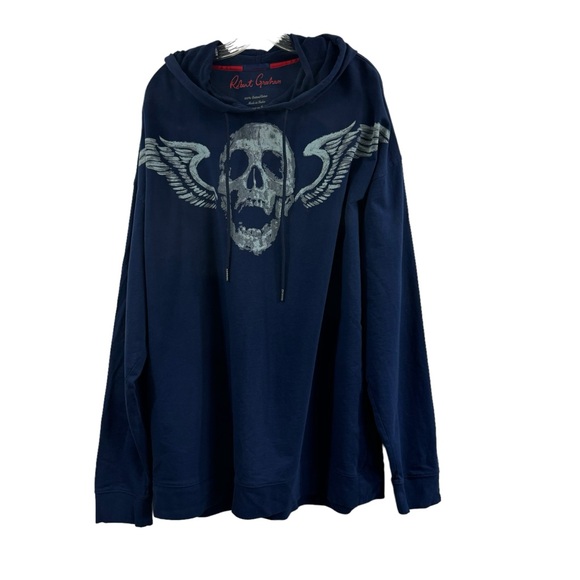 Robert Graham Witchmount Hoodie Graphic Skull Blue Size XL Tall Item B7413 - Picture 2 of 11